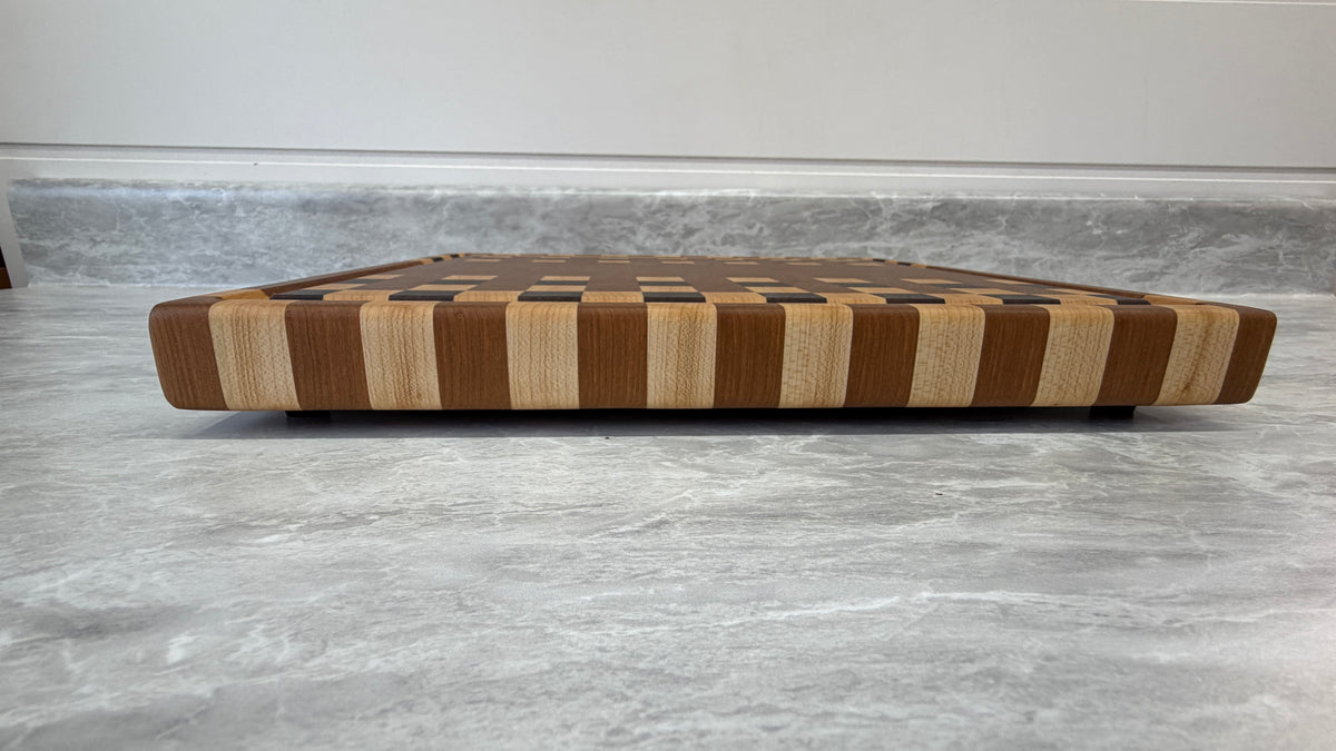 Cherry, Maple & Walnut End Grain Cutting Board 11-1/2" x 13-1/4" x 1-1/4"