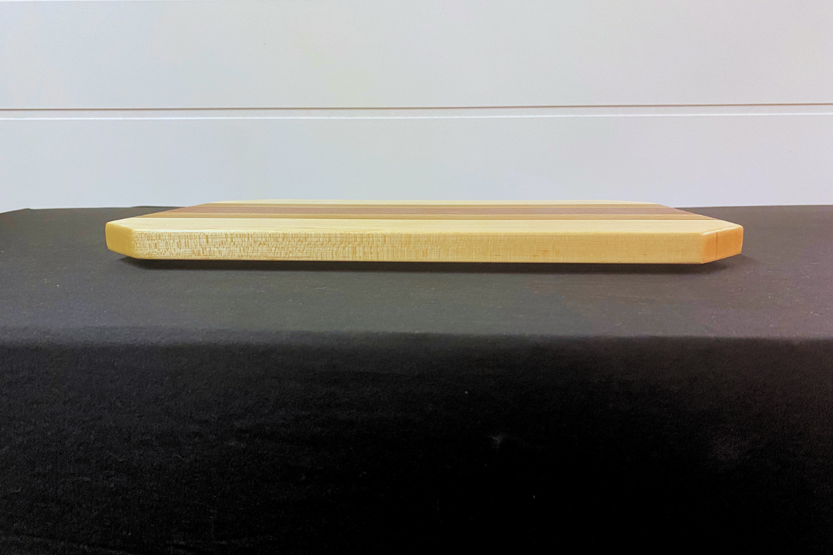 Handcrafted Cutting Board – Hard Maple, White Oak, Walnut & Tiama - 11.75" x 17.25" x .75"