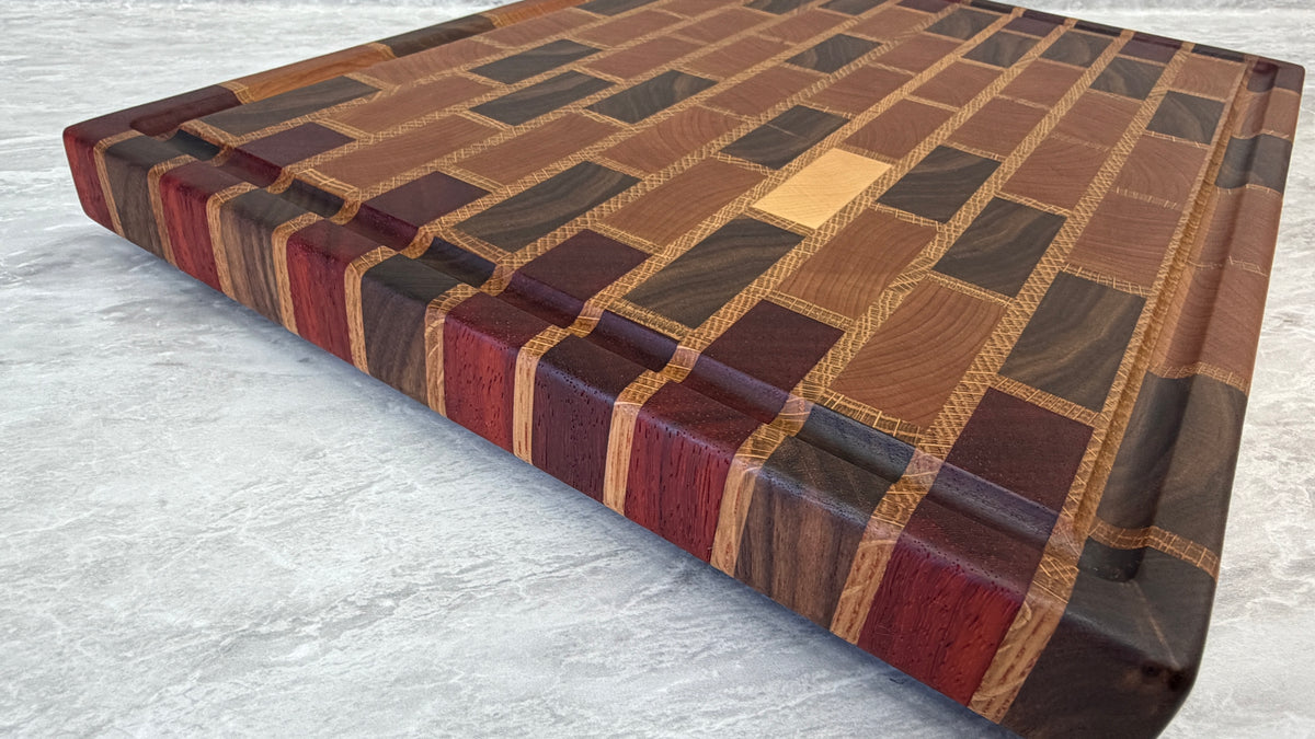 Brick Pattern End Grain Cutting Board 12" x 16" x 1-1/4"
