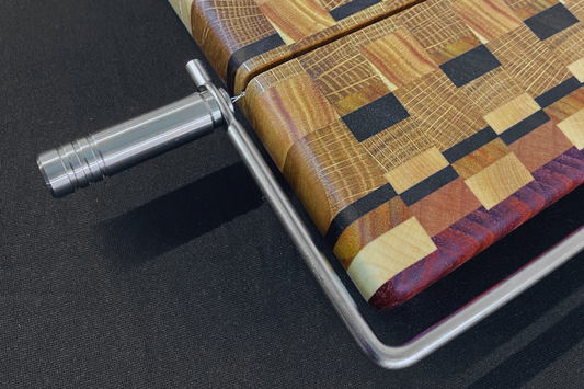 End Grain Multi-Wood Cheese Slicer — 7.5" x 11.5" x 1"