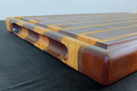 End Grain Sapele and White Oak Cutting Board - 11.5" x 17.25" x 1.25"