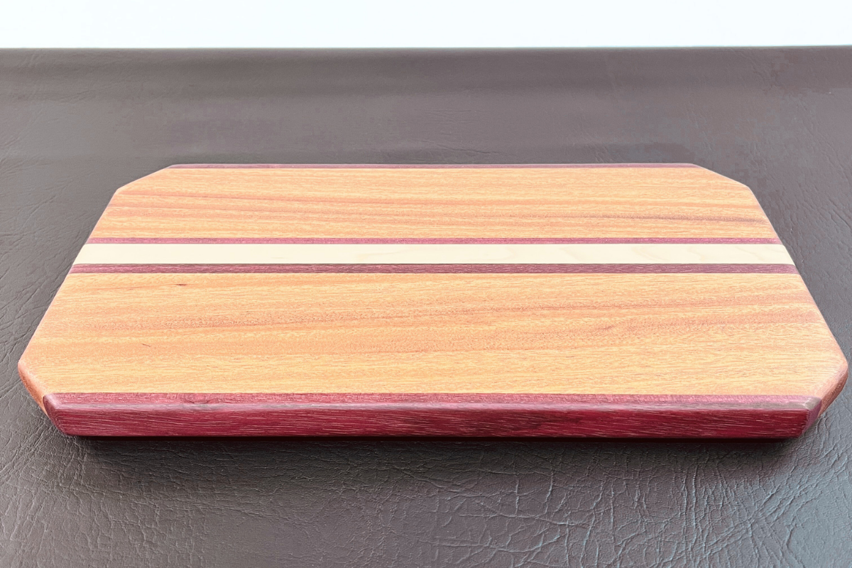 Tiama, Purple Heart & Maple Cutting Board 8.25" x 14.75" x .75"