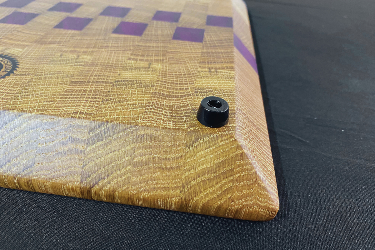 End Grain White Oak & Purple Heart Cutting Board with Non-Slip Feet 11.5" x 12.75 x 1.25"
