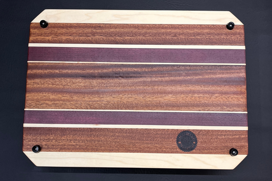 Tiama, Purple Heart and Maple Cutting Board 11.75" x 16" x .75"