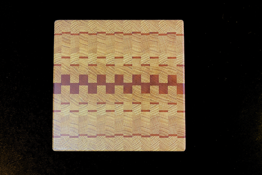 End Grain White Oak & Niove Cutting Board with Non-Slip Feet 12" x 12.5 x 1.25