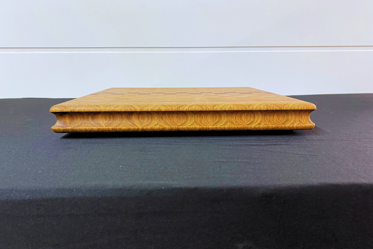 End Grain White Oak & Niove Cutting Board with Non-Slip Feet 12" x 12.5 x 1.25