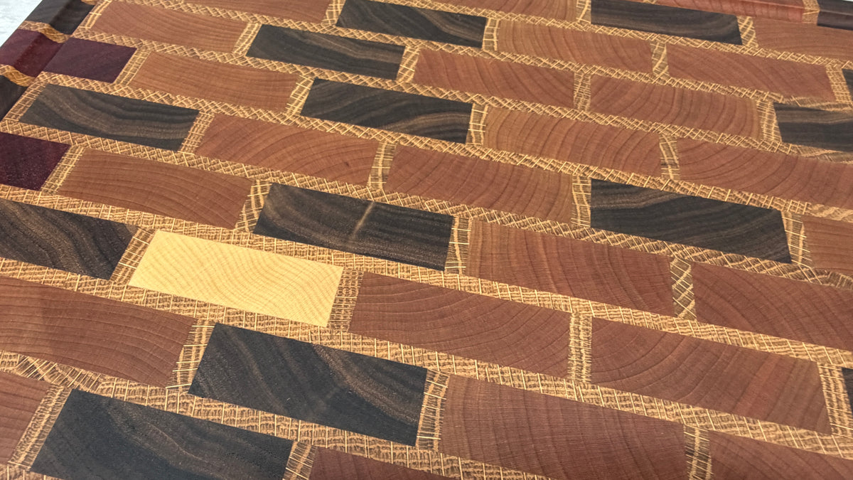 Brick Pattern End Grain Cutting Board 12" x 16" x 1-1/4"