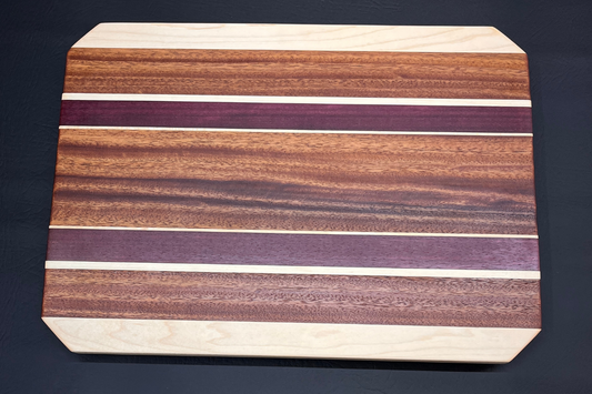 Tiama, Purple Heart and Maple Cutting Board 11.75" x 16" x .75"