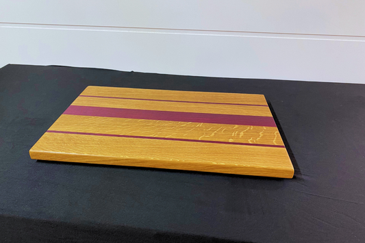 White Oak & Purple Heart Cutting Board - 12" x 18" x .88"