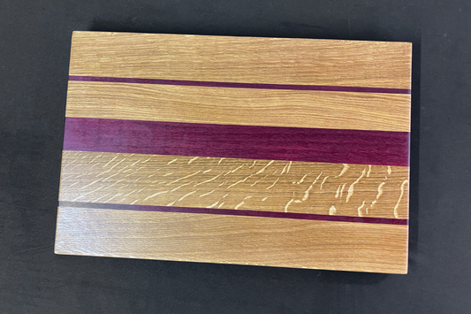 White Oak & Purple Heart Cutting Board - 12" x 18" x .88"