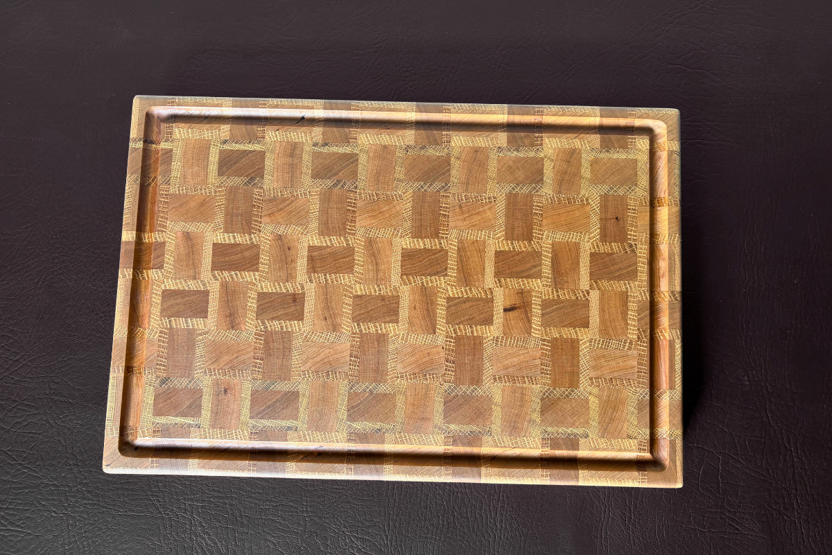 Cherry & White Oak End Grain Basketweave Pattern 11-1/4" x 16-1/2" x 1-1/4"