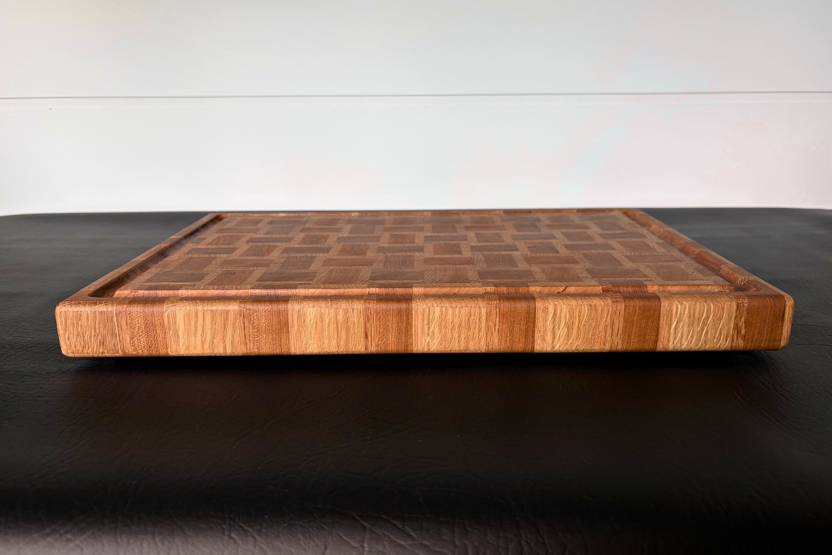 Cherry & White Oak End Grain Basketweave Pattern 11-1/4" x 16-1/2" x 1-1/4"