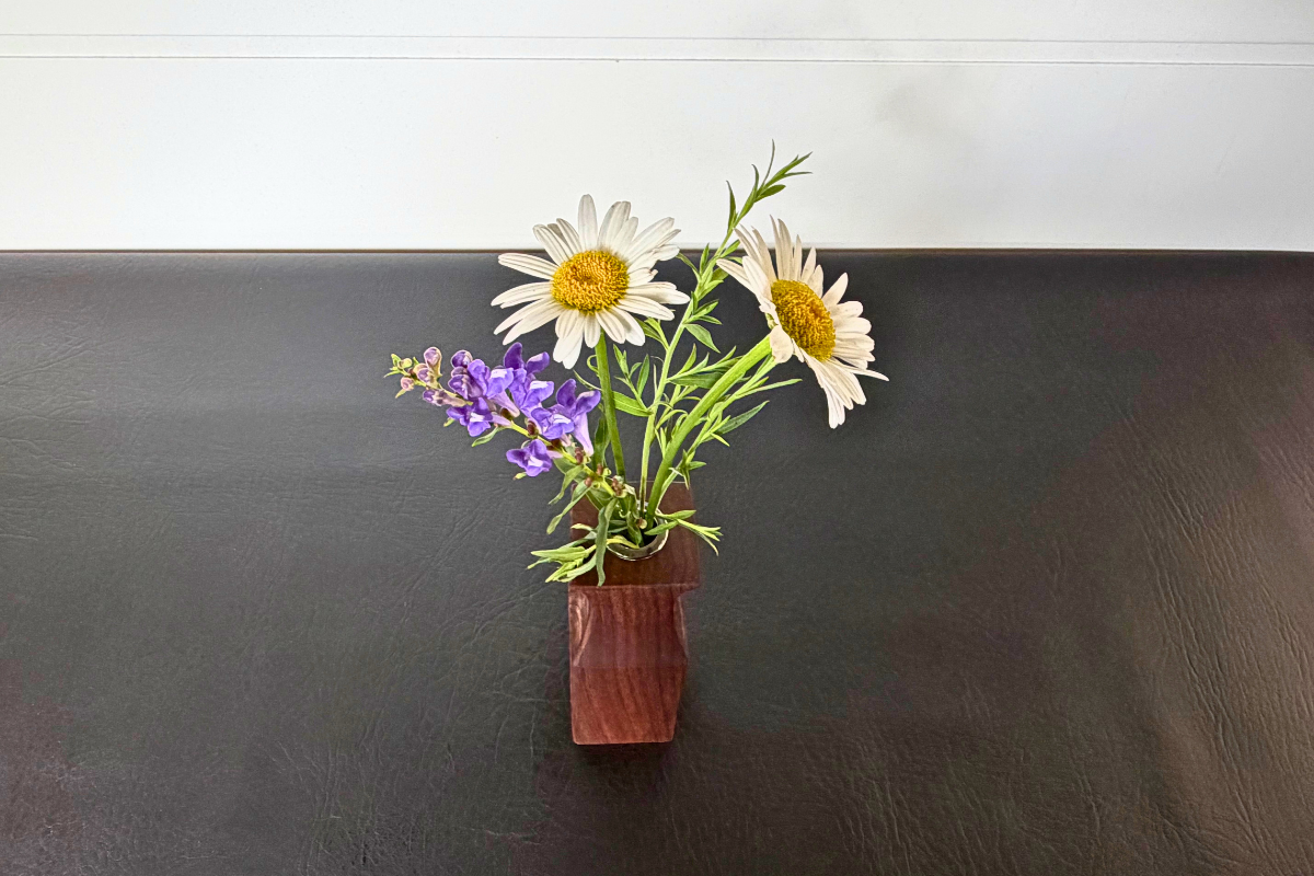 Handcrafted Faceted Walnut Bud Vase