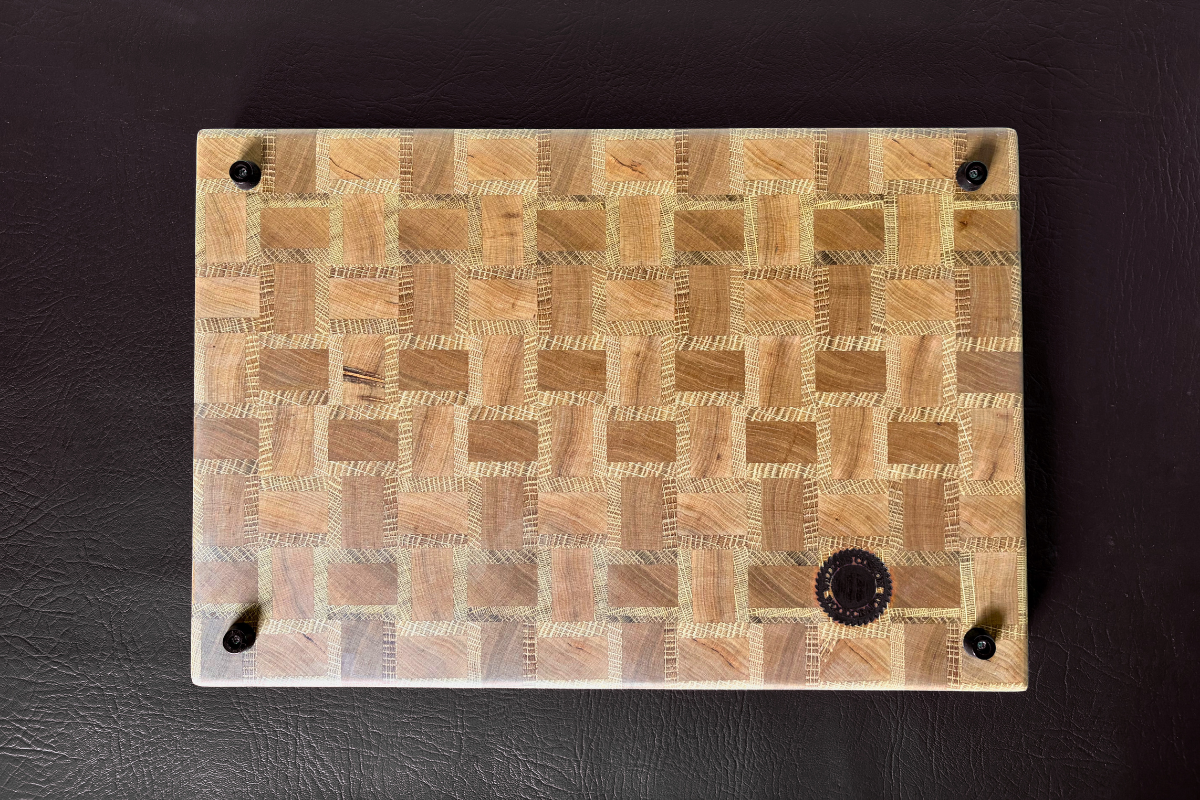 Cherry & White Oak End Grain Basketweave Pattern 11-1/4" x 16-1/2" x 1-1/4"