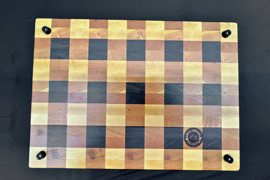 Maple, Cherry & Walnut Gingham End Grain Cutting Board 11.5" x 16" x 1.25"