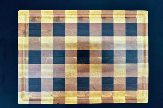 Maple, Cherry & Walnut Gingham End Grain Cutting Board 11.5" x 16" x 1.25"