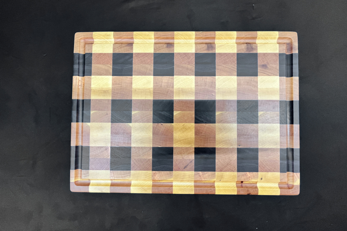 Maple, Cherry & Walnut Gingham End Grain Cutting Board 11.5" x 16" x 1.25"
