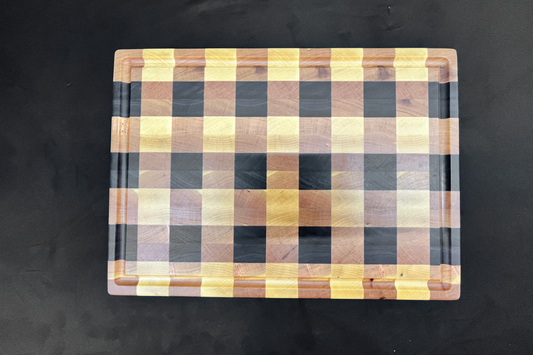 Maple, Cherry & Walnut Gingham End Grain Cutting Board 11.5" x 16" x 1.25"