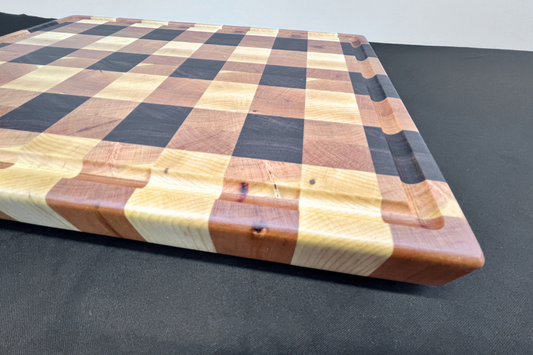 Maple, Cherry & Walnut Gingham End Grain Cutting Board 11.5" x 16" x 1.25"
