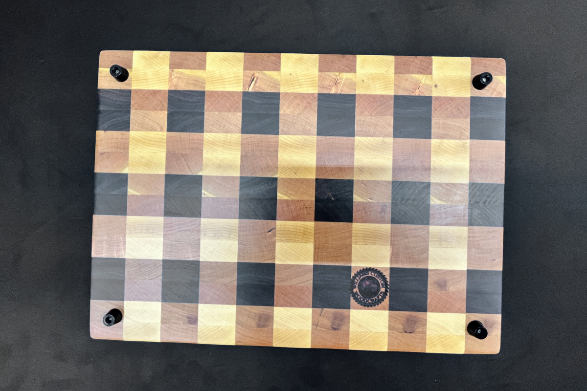 Maple, Cherry & Walnut Gingham End Grain Cutting Board 11.5" x 16" x 1.25"
