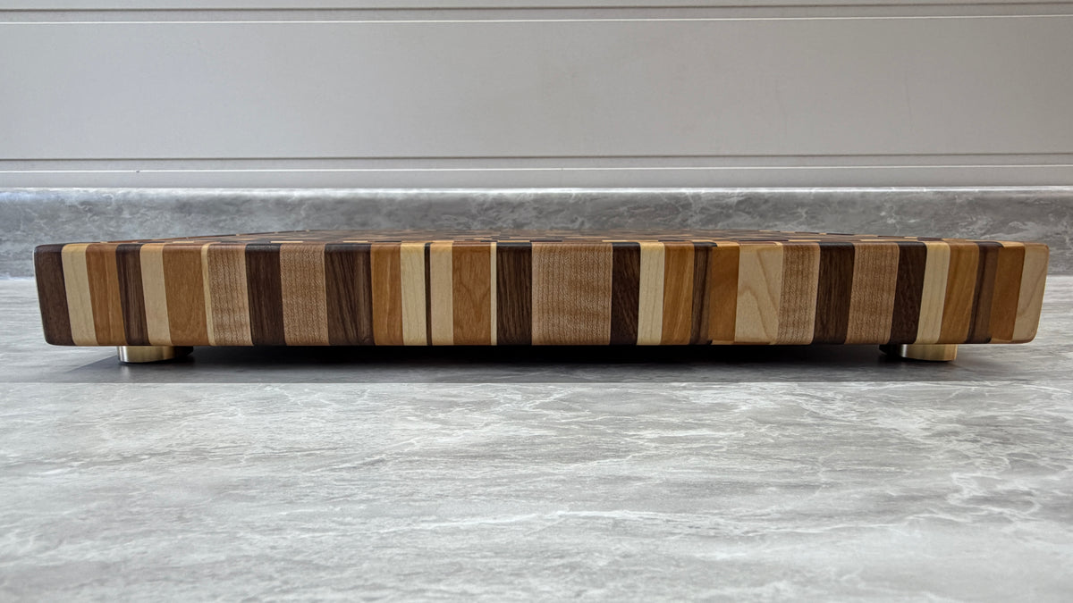 Chaos Pattern End Grain Cutting Board 11-1/2" x 16-1/4" x 1-3/4"
