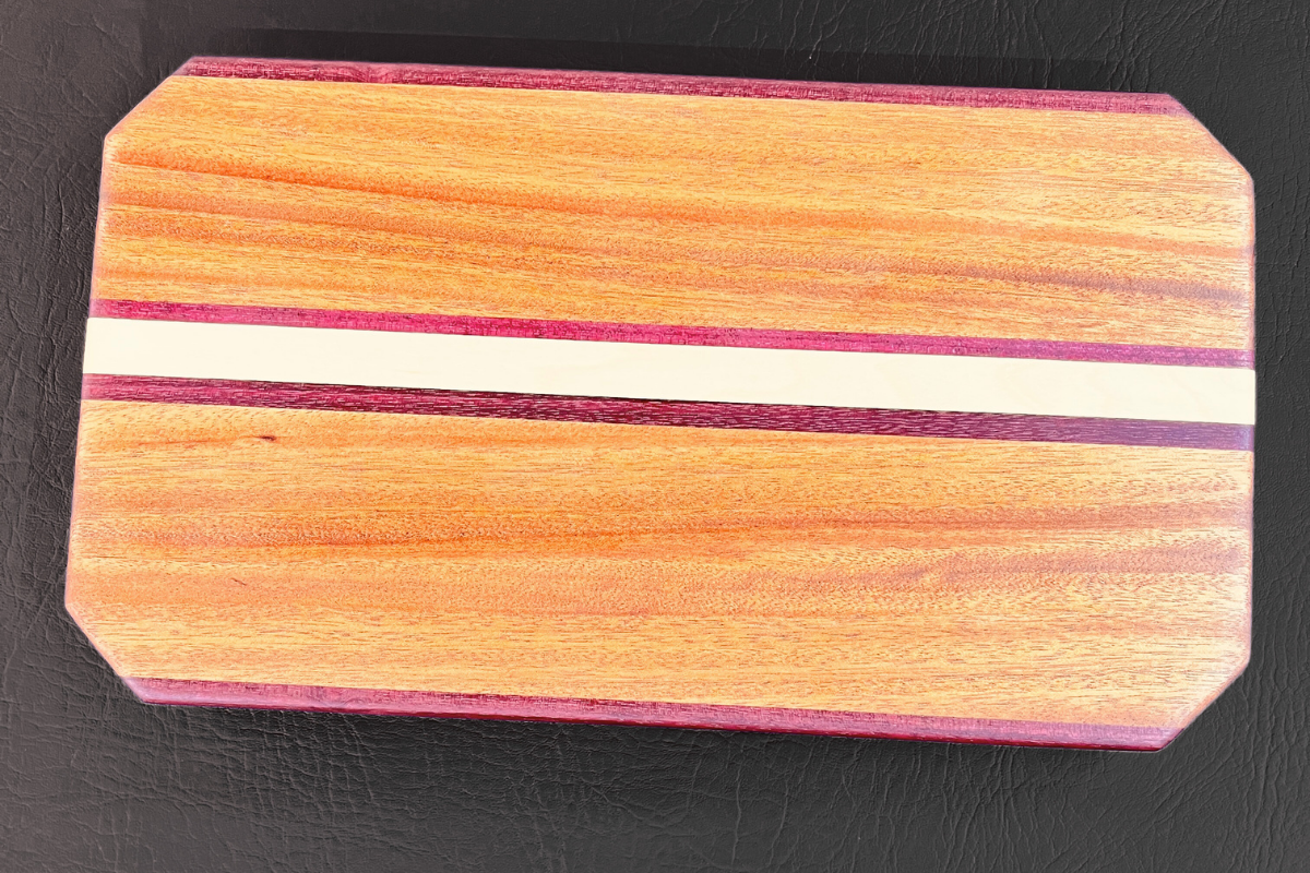 Tiama, Purple Heart & Maple Cutting Board 8.25" x 14.75" x .75"