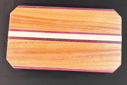 Tiama, Purple Heart & Maple Cutting Board 8.25" x 14.75" x .75"