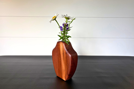 Handcrafted Walnut Bud Vase 2" x 5-1/2" x 7"