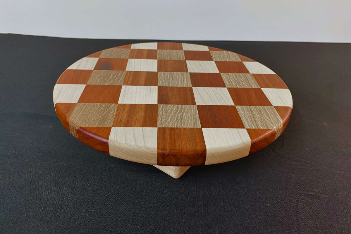 12" Lazy Susan - White Oak, Niove and Hard Maple 12" diameter .75" thick 2.25" tall
