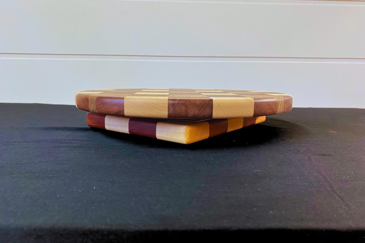 12" Lazy Susan - White Oak, Niove and Hard Maple 12" diameter .75" thick 2.25" tall