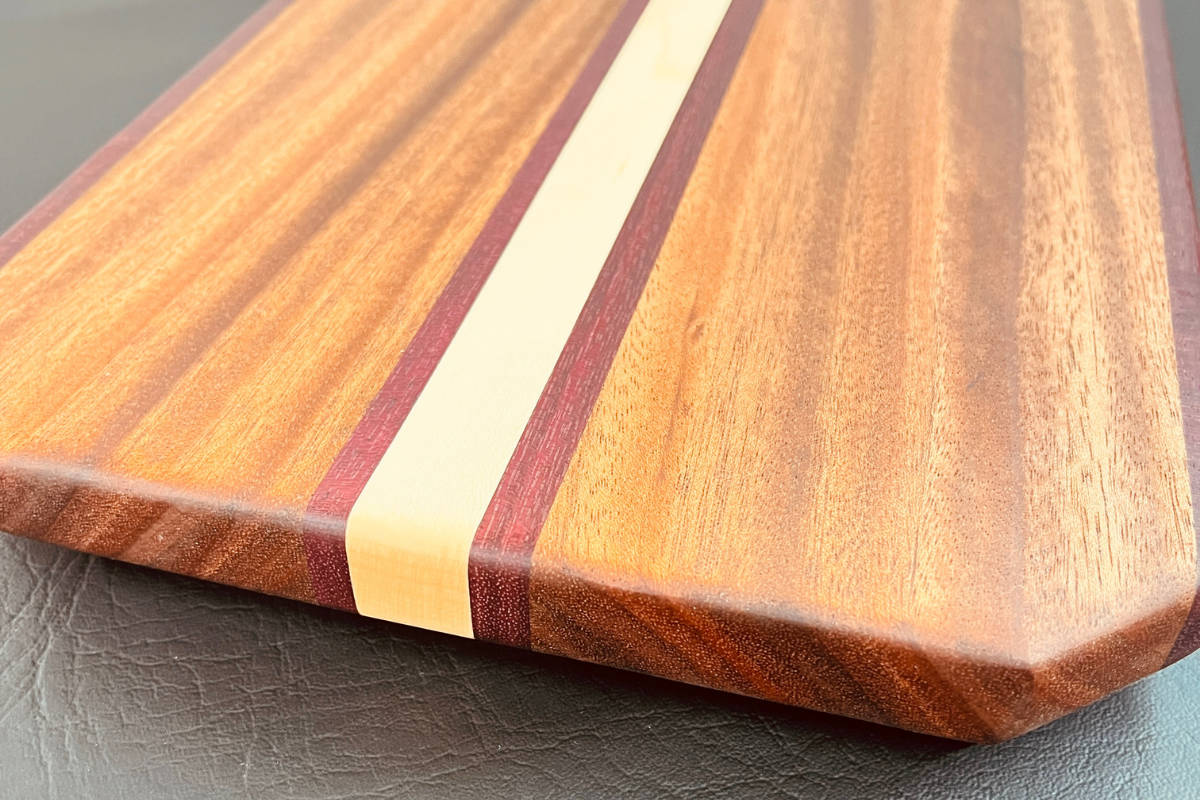 Tiama, Purple Heart & Maple Cutting Board 8.25" x 14.75" x .75"