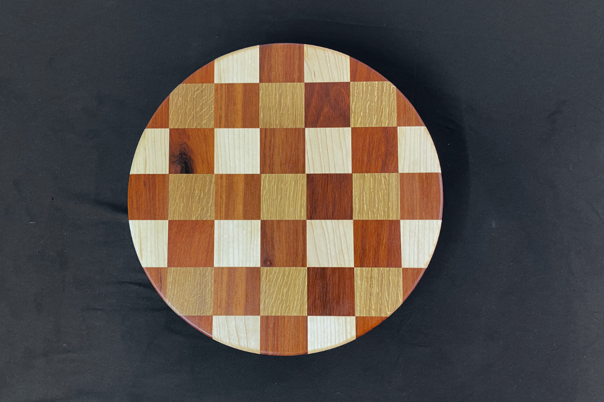 12" Lazy Susan - White Oak, Niove and Hard Maple 12" diameter .75" thick 2.25" tall