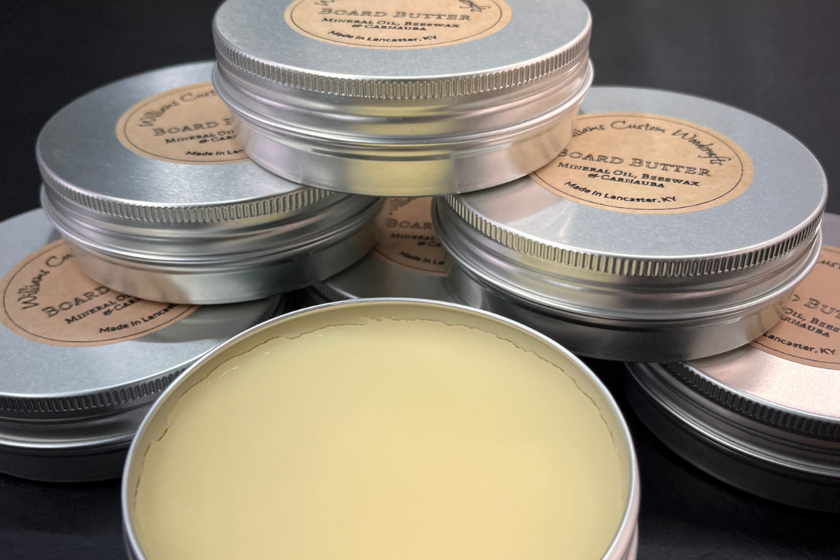 All Natural Beeswax, Mineral Oil & Carnauba Board Butter 4oz can