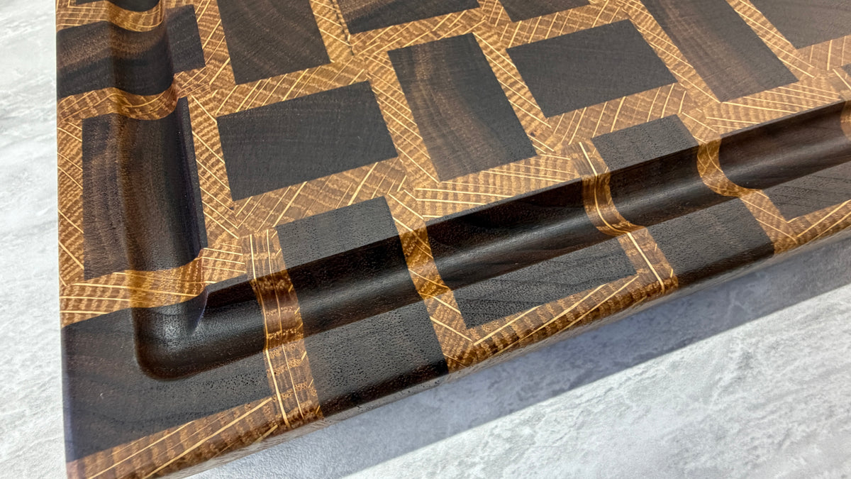 Black Walnut & White Oak End Grain Basketweave Pattern 11-1/4" x 15-1/2" x 1-1/4"