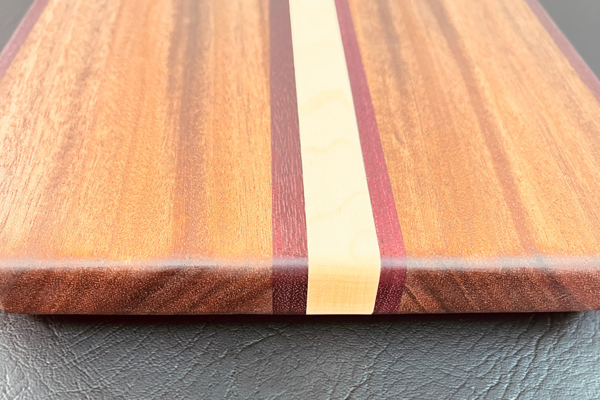 Tiama, Purple Heart & Maple Cutting Board 8.25" x 14.75" x .75"