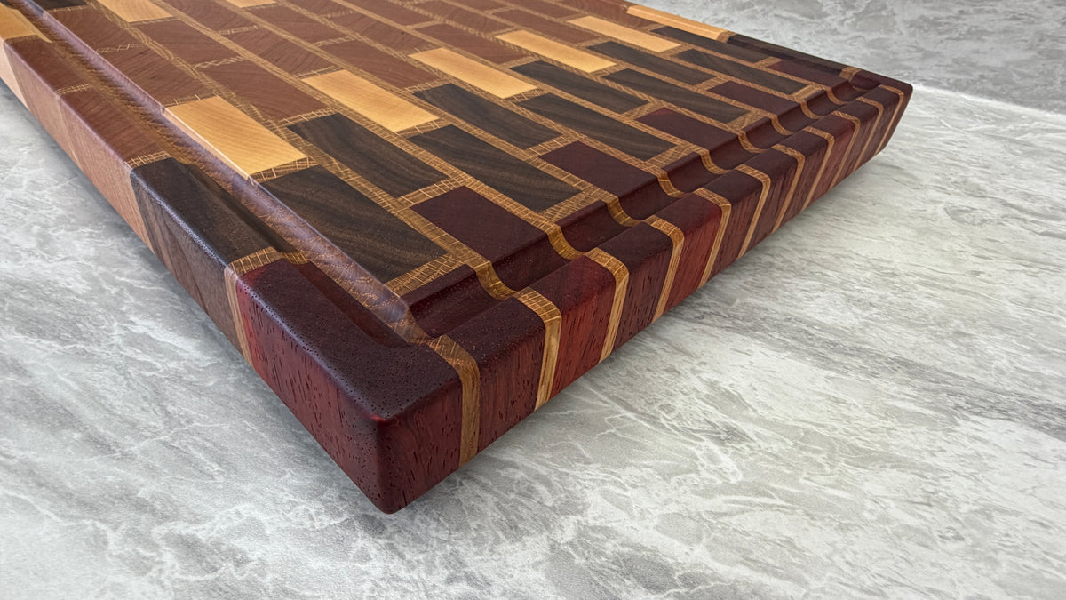 Brick Pattern End Grain Cutting Board 11-3/4" x 16" x 1-1/4"