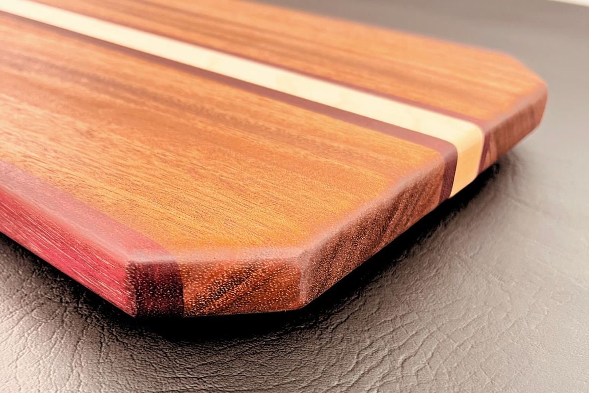 Tiama, Purple Heart & Maple Cutting Board 8.25" x 14.75" x .75"
