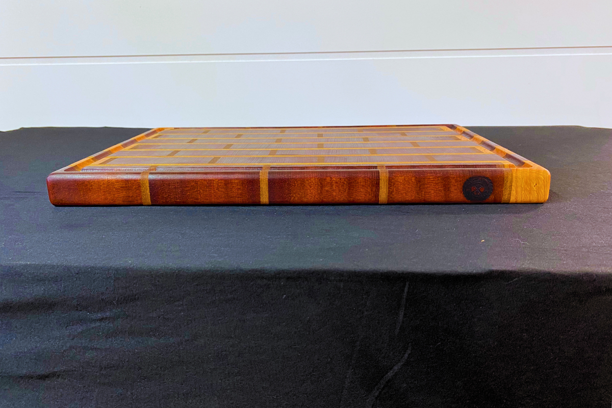End Grain Sapele and White Oak and Bibolo Cutting Board - 11.5" x 17.25" x 1.25"