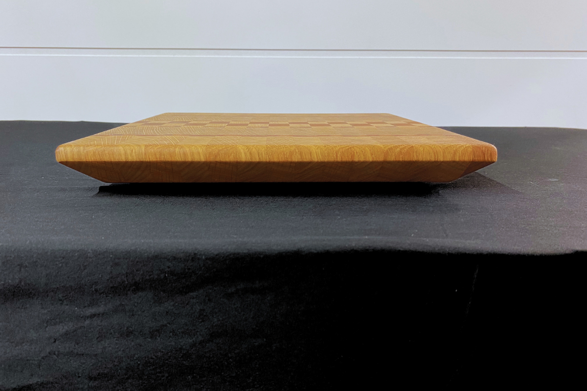 End Grain White Oak & Niove Cutting Board with Non-Slip Feet 12" x 12.25 x 1.25