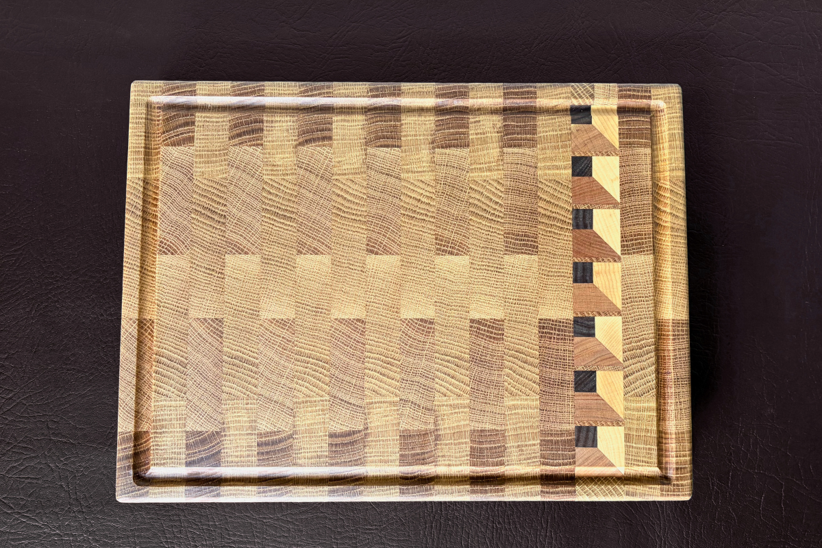 White Oak End Grain with Walnut, Cherry & Maple Accent 11-1/4" x 15-1/4" x 1-1/4"