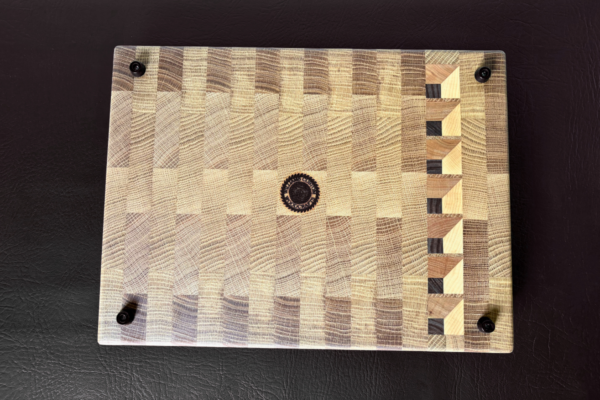 White Oak End Grain with Walnut, Cherry & Maple Accent 11-1/4" x 15-1/4" x 1-1/4"