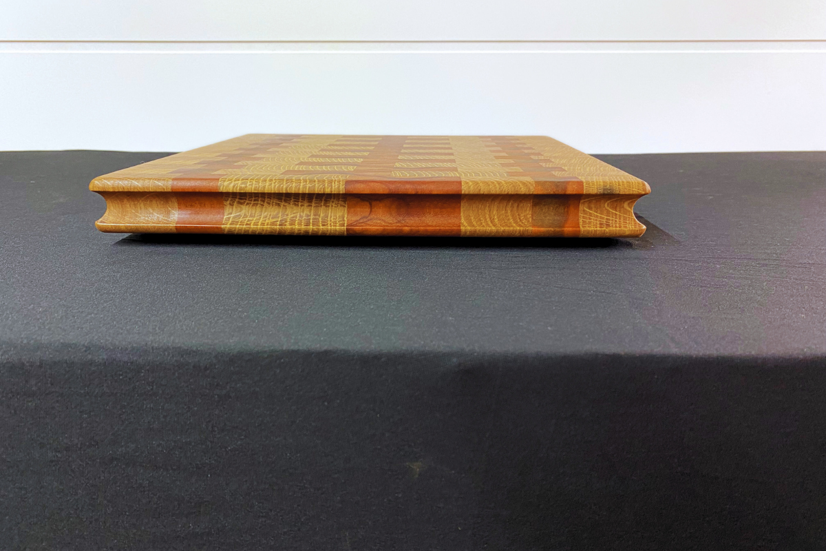 End Grain White Oak & Niove Cutting Board with Non-Slip Feet 12" x 12.5 x 1.25
