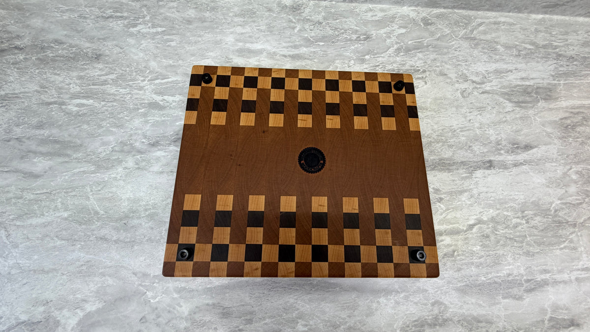 Cherry, Maple & Walnut End Grain Cutting Board 11-1/2" x 13-1/4" x 1-1/4"
