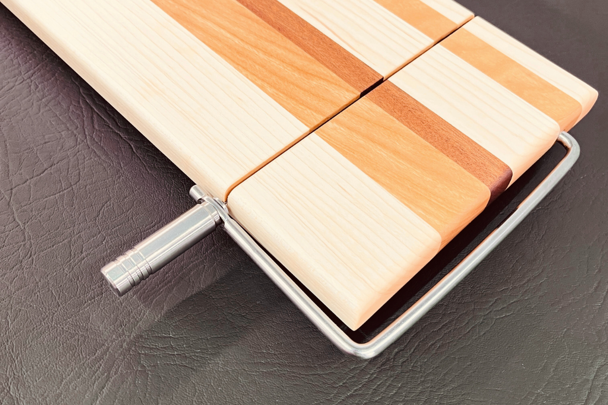 Maple, Tiama & Cherry Cheese Slicer 7" x 13" x 3/4"