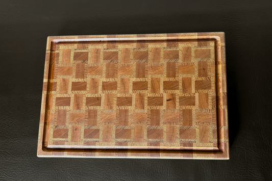 Cherry & White Oak End Grain Basketweave Pattern 11-1/4" x 16-1/2" x 1-1/4"
