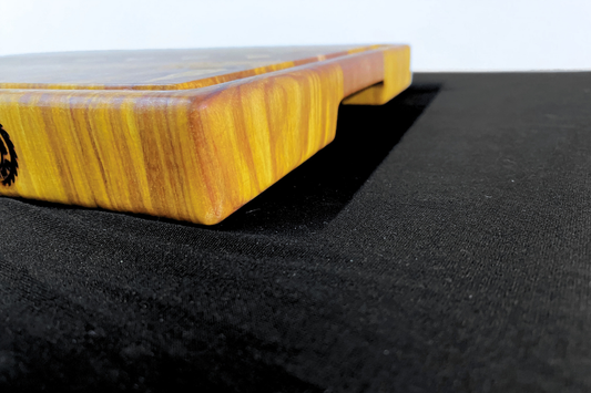 End Grain Canary Wood & Cherry Cutting Board - 12.25" x 16" x 1.375"