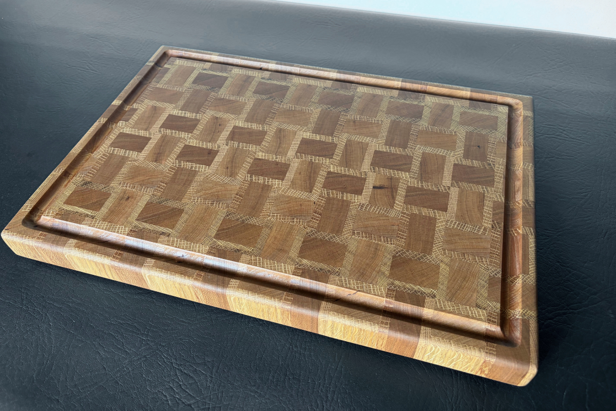 Cherry & White Oak End Grain Basketweave Pattern 11-1/4" x 16-1/2" x 1-1/4"
