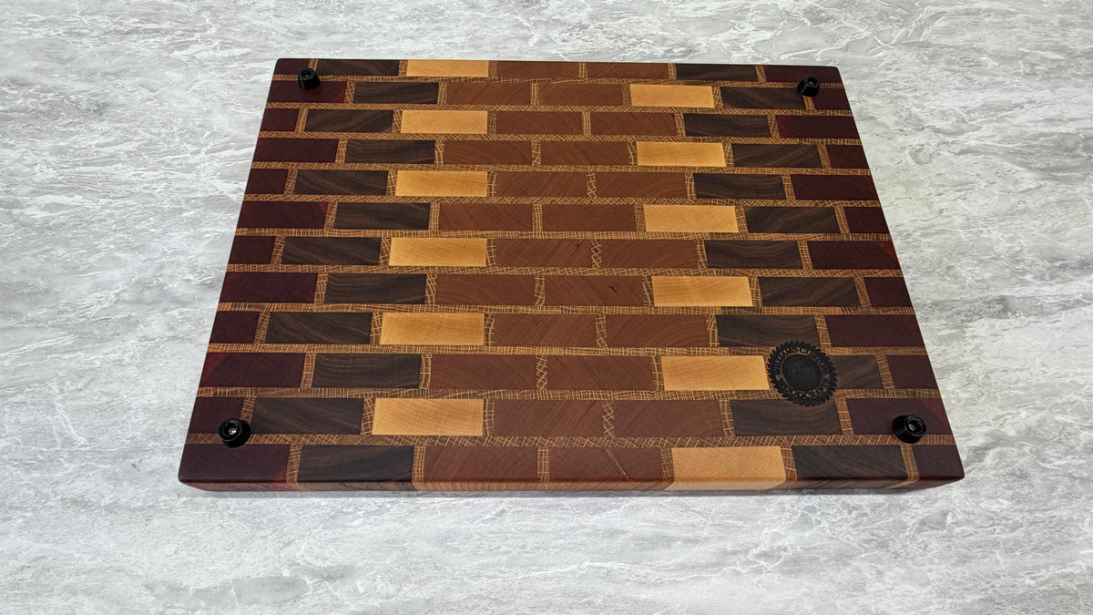 Brick Pattern End Grain Cutting Board 11-3/4" x 16" x 1-1/4"