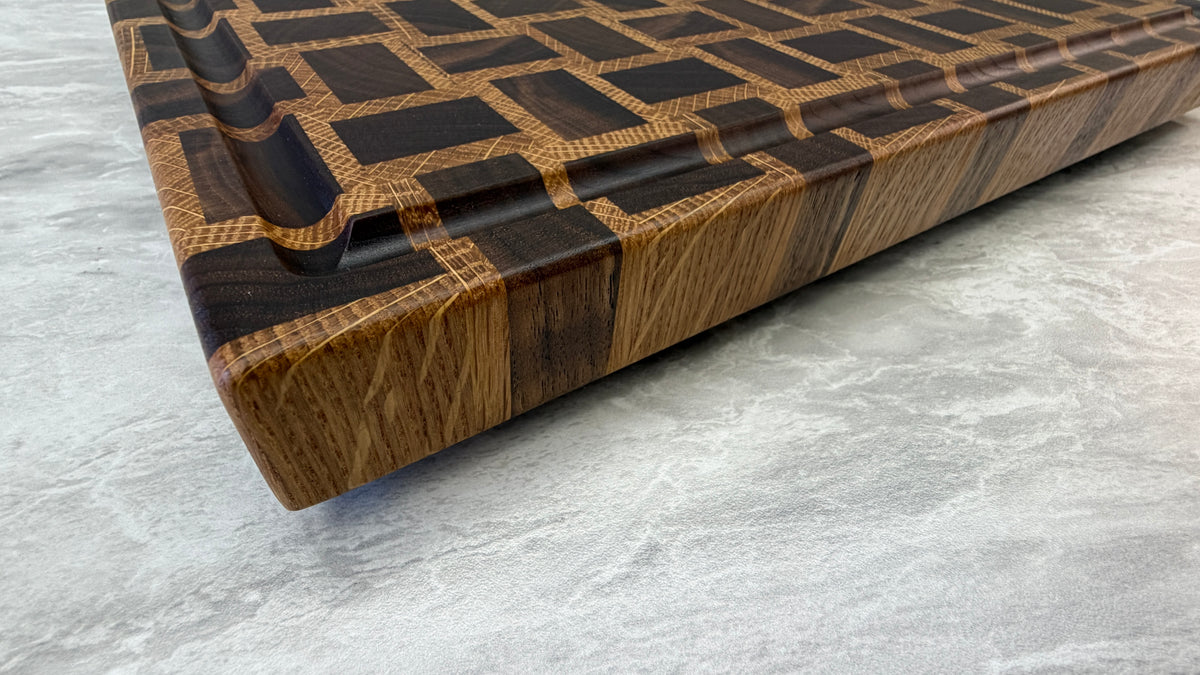 Black Walnut & White Oak End Grain Basketweave Pattern 11-1/4" x 15-1/2" x 1-1/4"