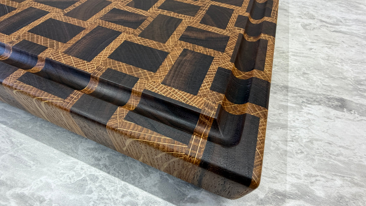 Black Walnut & White Oak End Grain Basketweave Pattern 11-1/4" x 15-1/2" x 1-1/4"